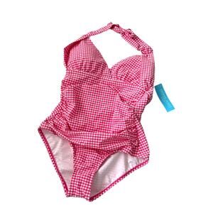 Draper‎ James NWT Gingham Halter Obe Piece Swimsuit